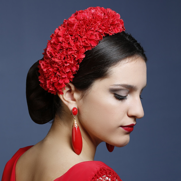 flor tiara flamenca rojo 54786 - TIARA FLORES FLAMENCA (VARIOUS COLORS)